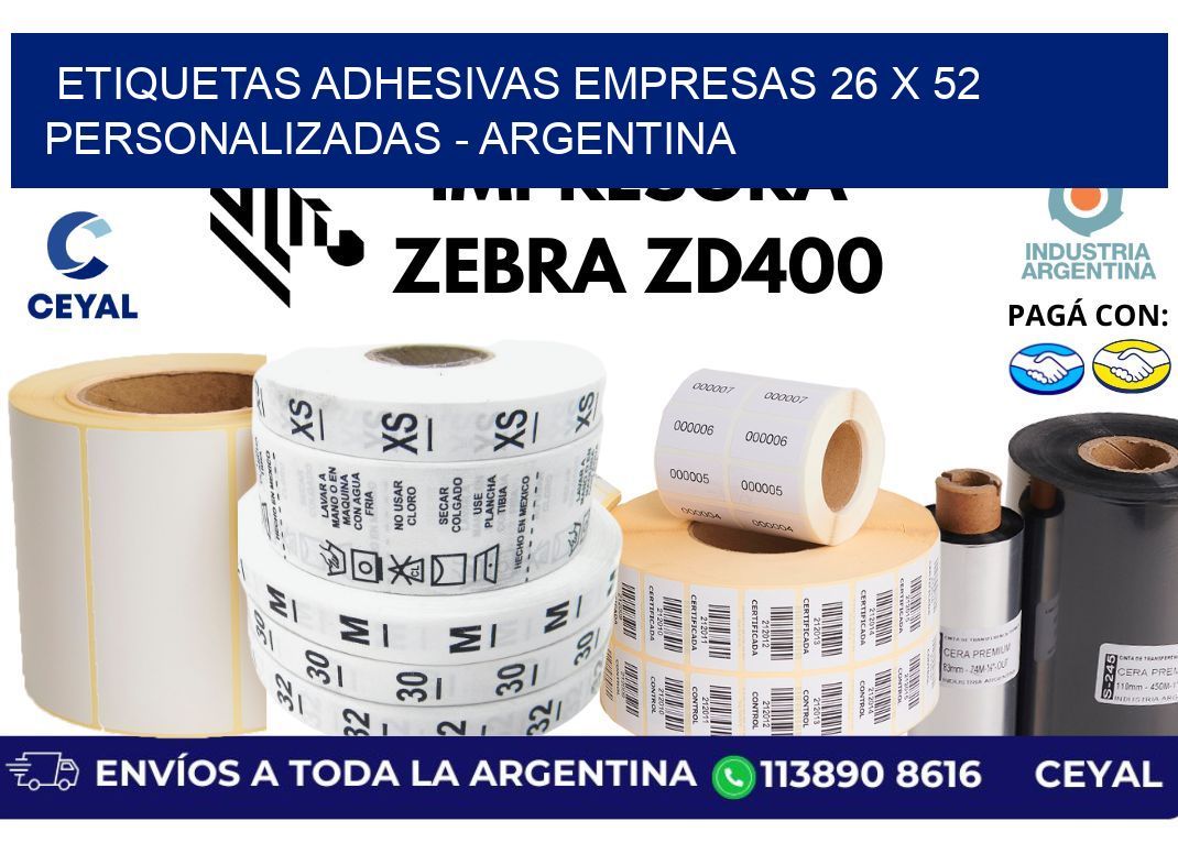 etiquetas adhesivas empresas 26 x 52 personalizadas - Argentina