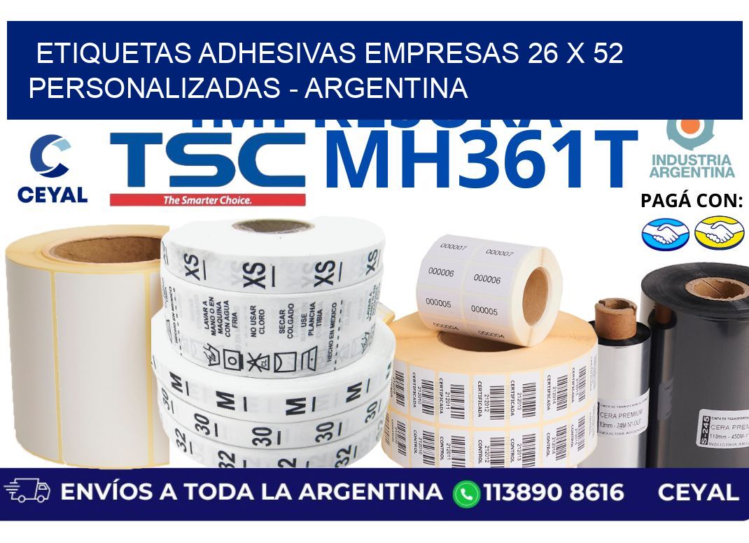 etiquetas adhesivas empresas 26 x 52 personalizadas – Argentina
