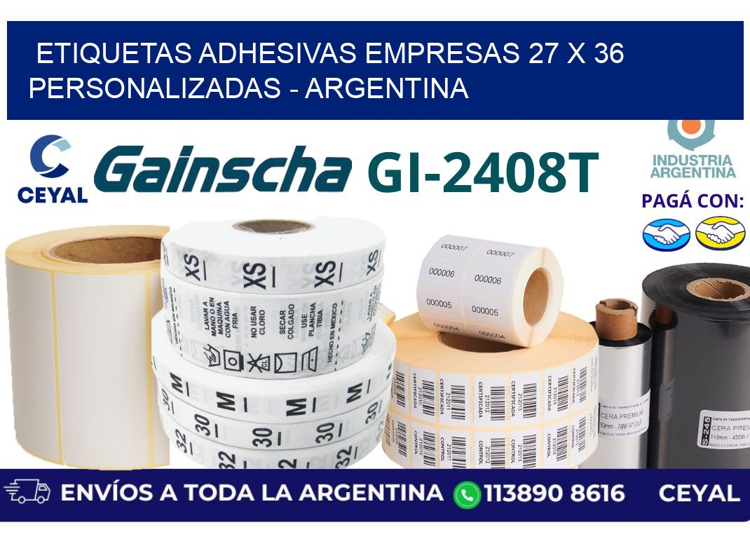 etiquetas adhesivas empresas 27 x 36 personalizadas - Argentina