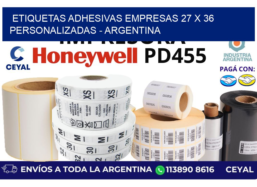 etiquetas adhesivas empresas 27 x 36 personalizadas – Argentina
