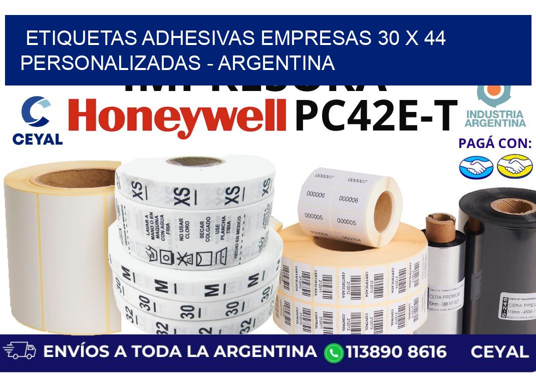 etiquetas adhesivas empresas 30 x 44 personalizadas - Argentina