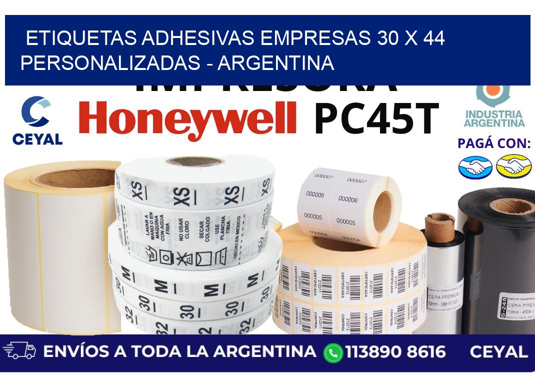 etiquetas adhesivas empresas 30 x 44 personalizadas – Argentina