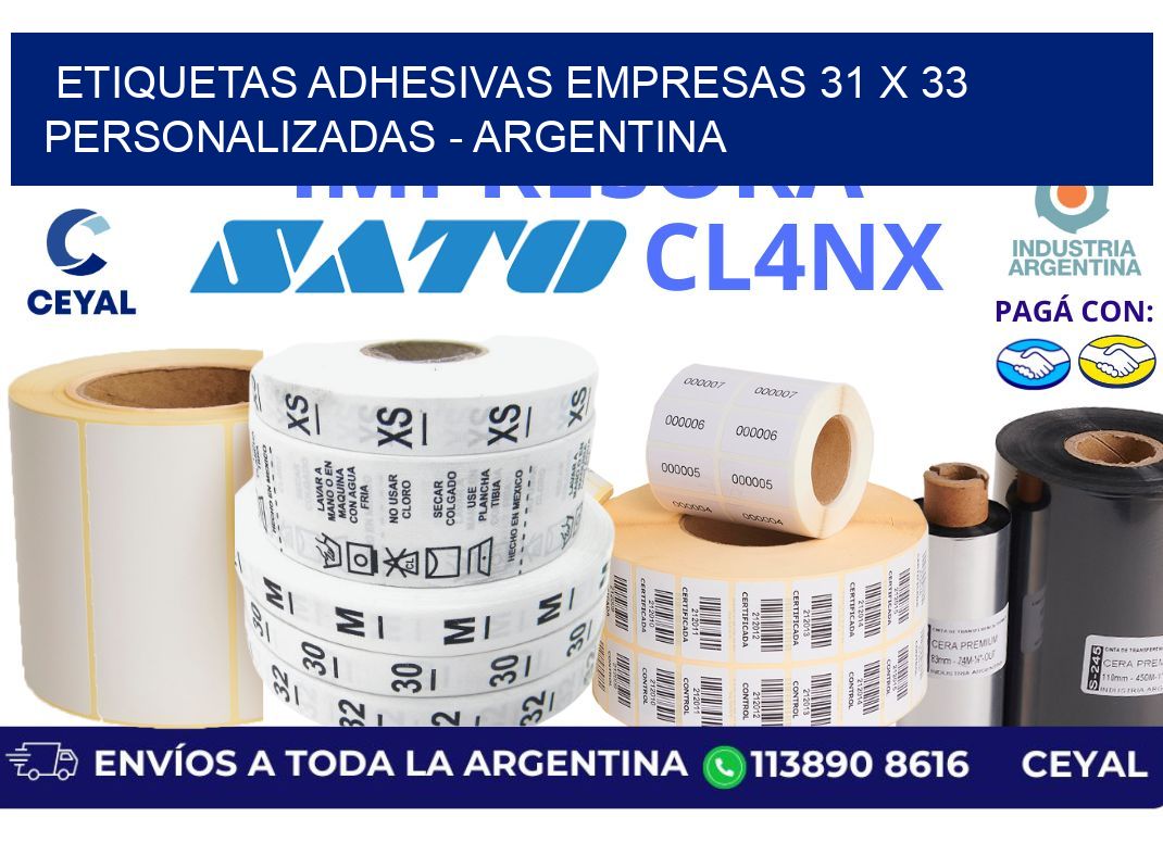 etiquetas adhesivas empresas 31 x 33 personalizadas – Argentina
