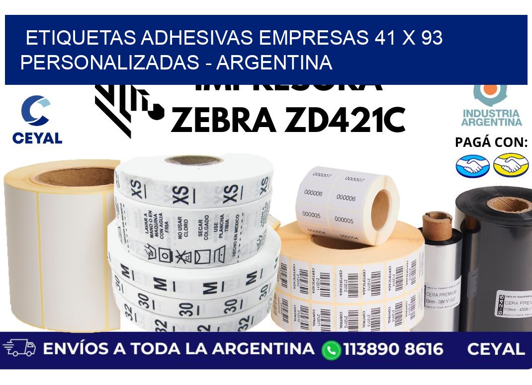 etiquetas adhesivas empresas 41 x 93 personalizadas - Argentina