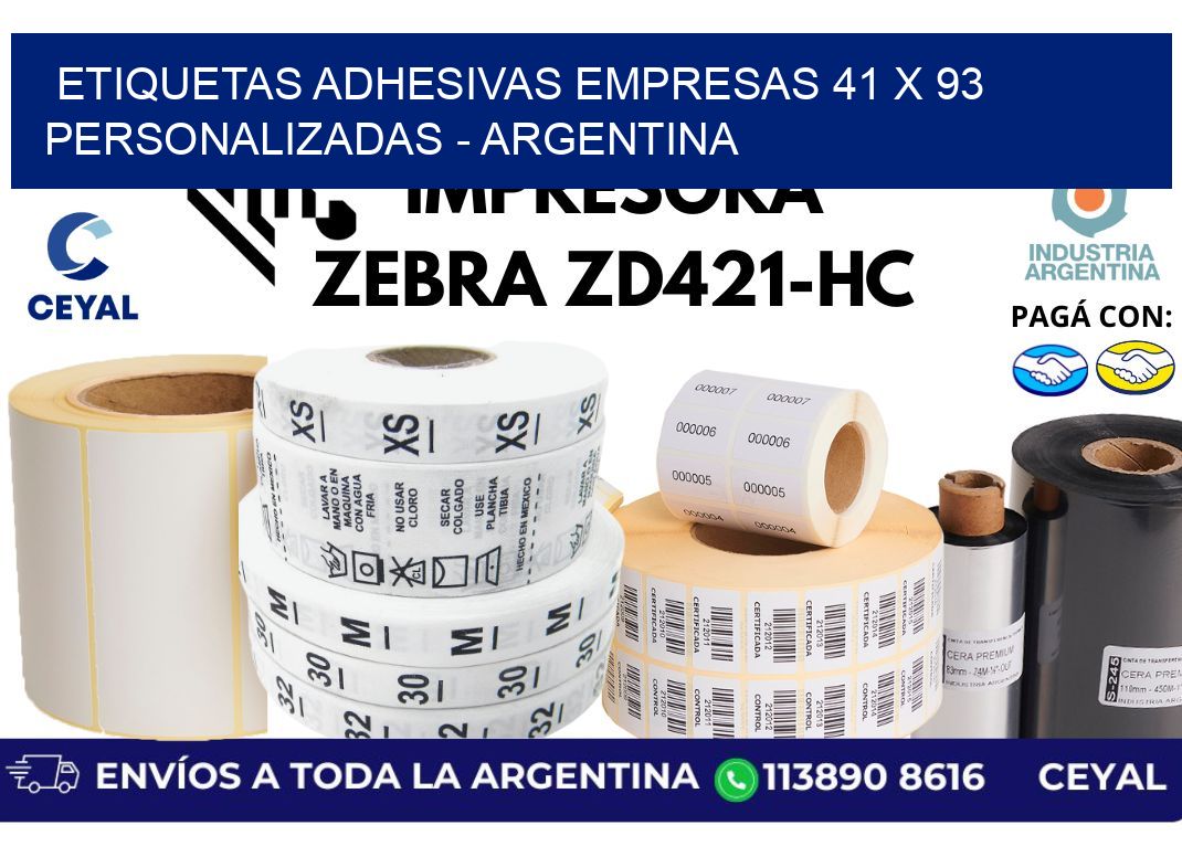 etiquetas adhesivas empresas 41 x 93 personalizadas - Argentina