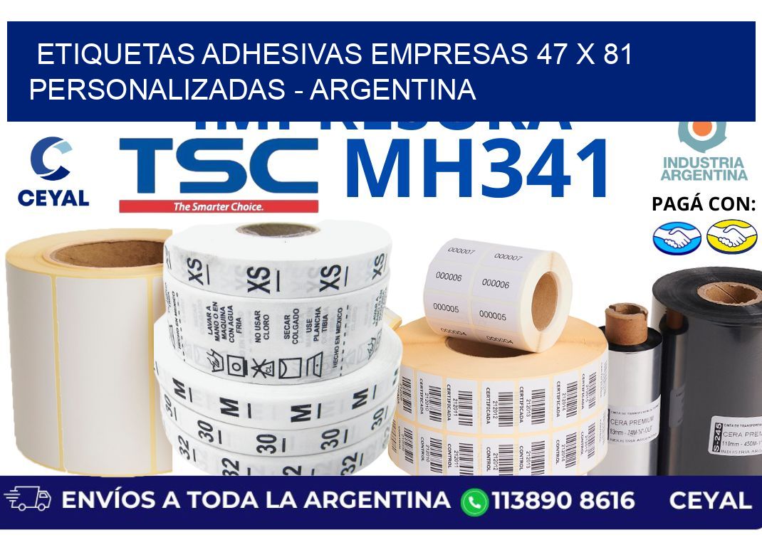 etiquetas adhesivas empresas 47 x 81 personalizadas - Argentina