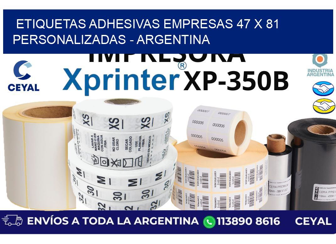 etiquetas adhesivas empresas 47 x 81 personalizadas – Argentina
