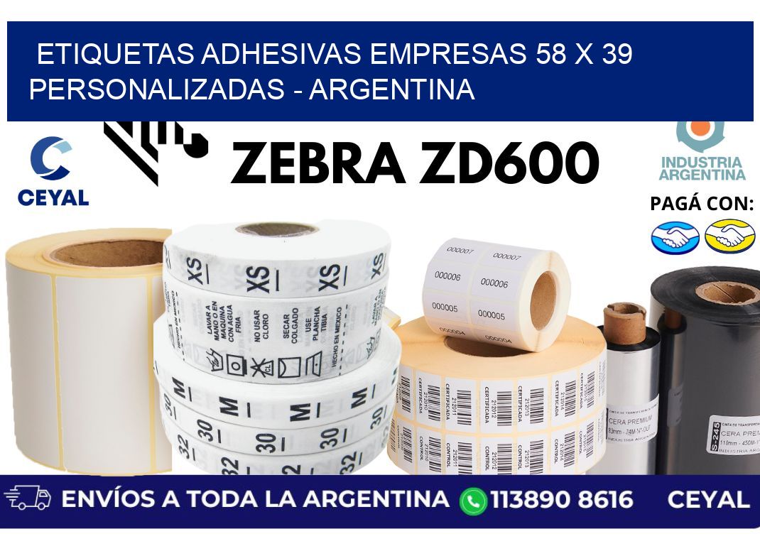 etiquetas adhesivas empresas 58 x 39 personalizadas - Argentina