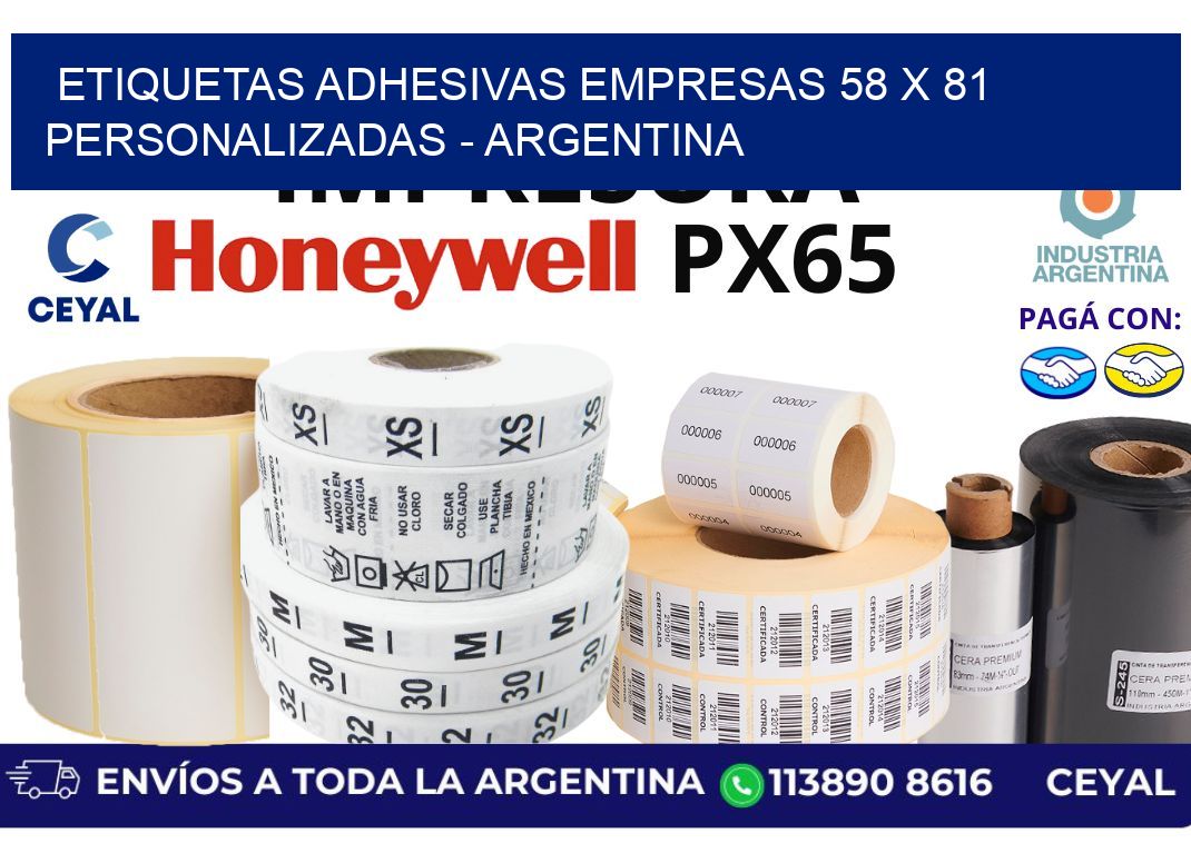 etiquetas adhesivas empresas 58 x 81 personalizadas - Argentina