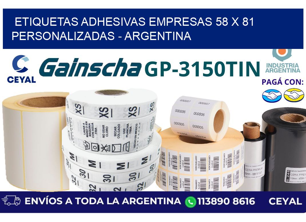 etiquetas adhesivas empresas 58 x 81 personalizadas – Argentina