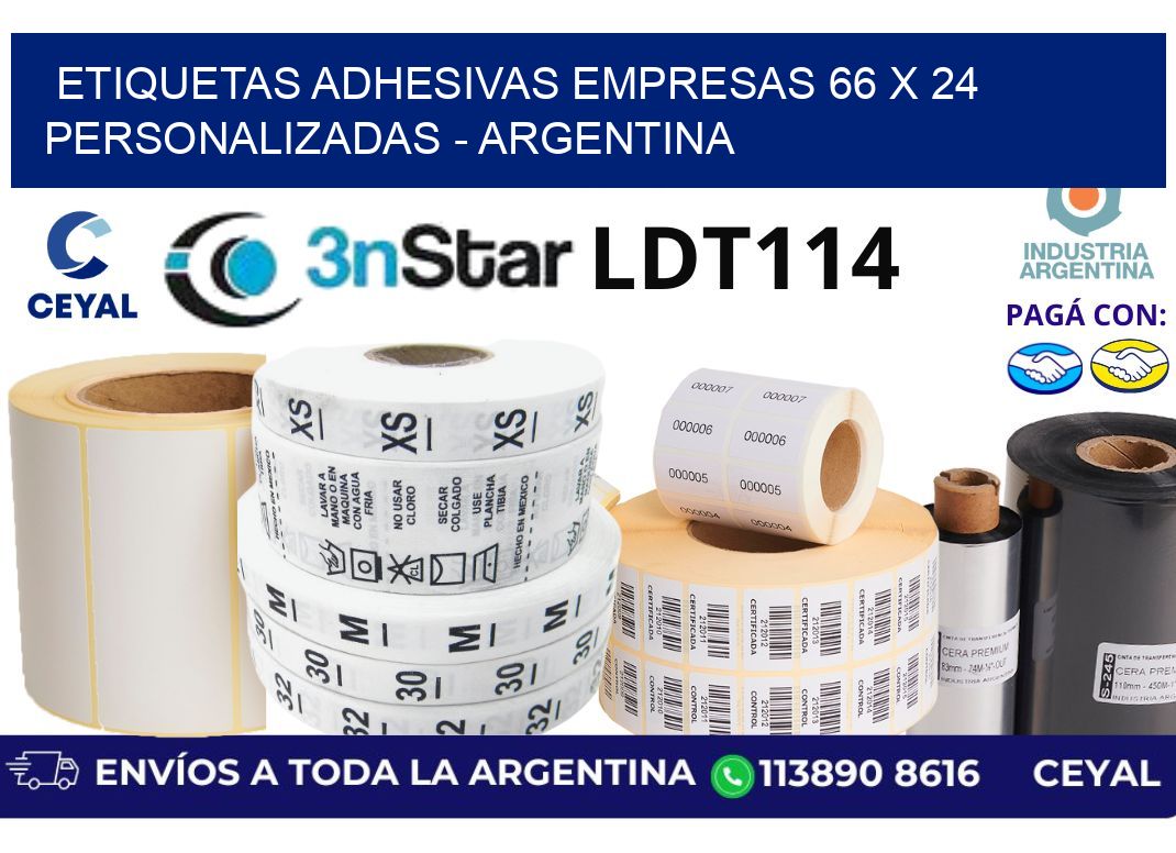 etiquetas adhesivas empresas 66 x 24 personalizadas - Argentina