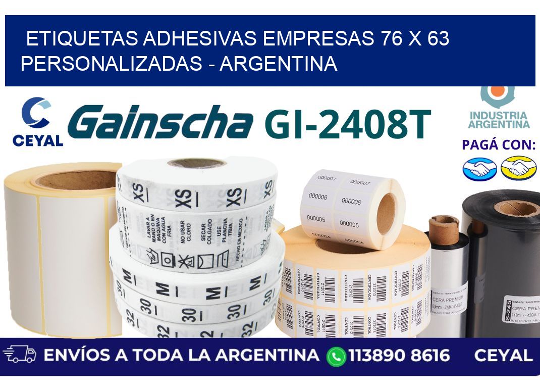 etiquetas adhesivas empresas 76 x 63 personalizadas - Argentina