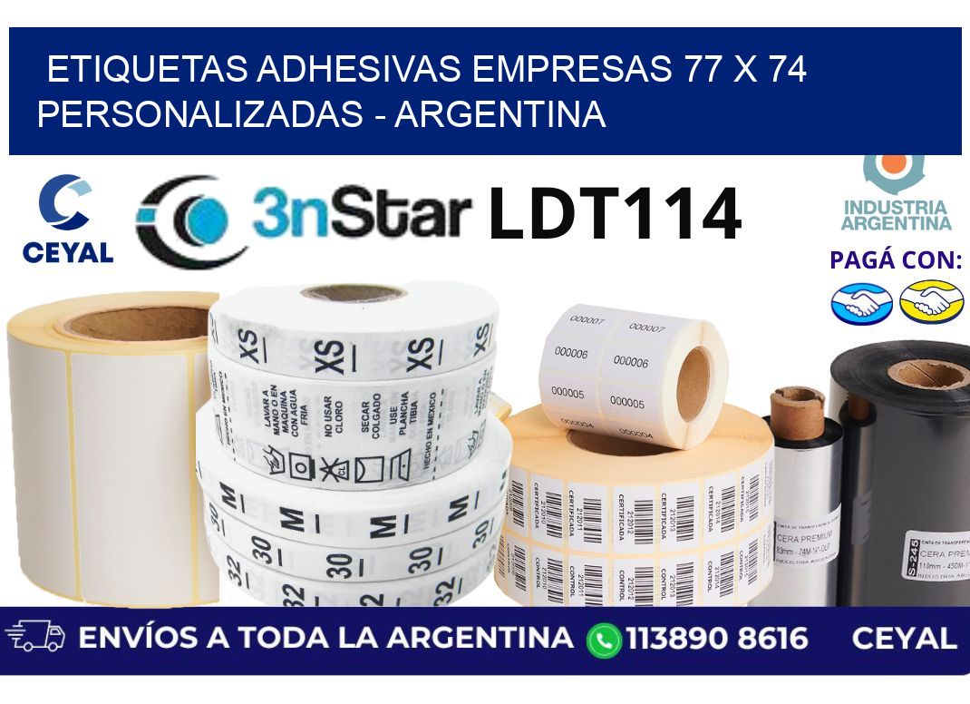 etiquetas adhesivas empresas 77 x 74 personalizadas - Argentina
