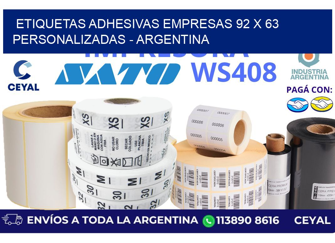 etiquetas adhesivas empresas 92 x 63 personalizadas – Argentina