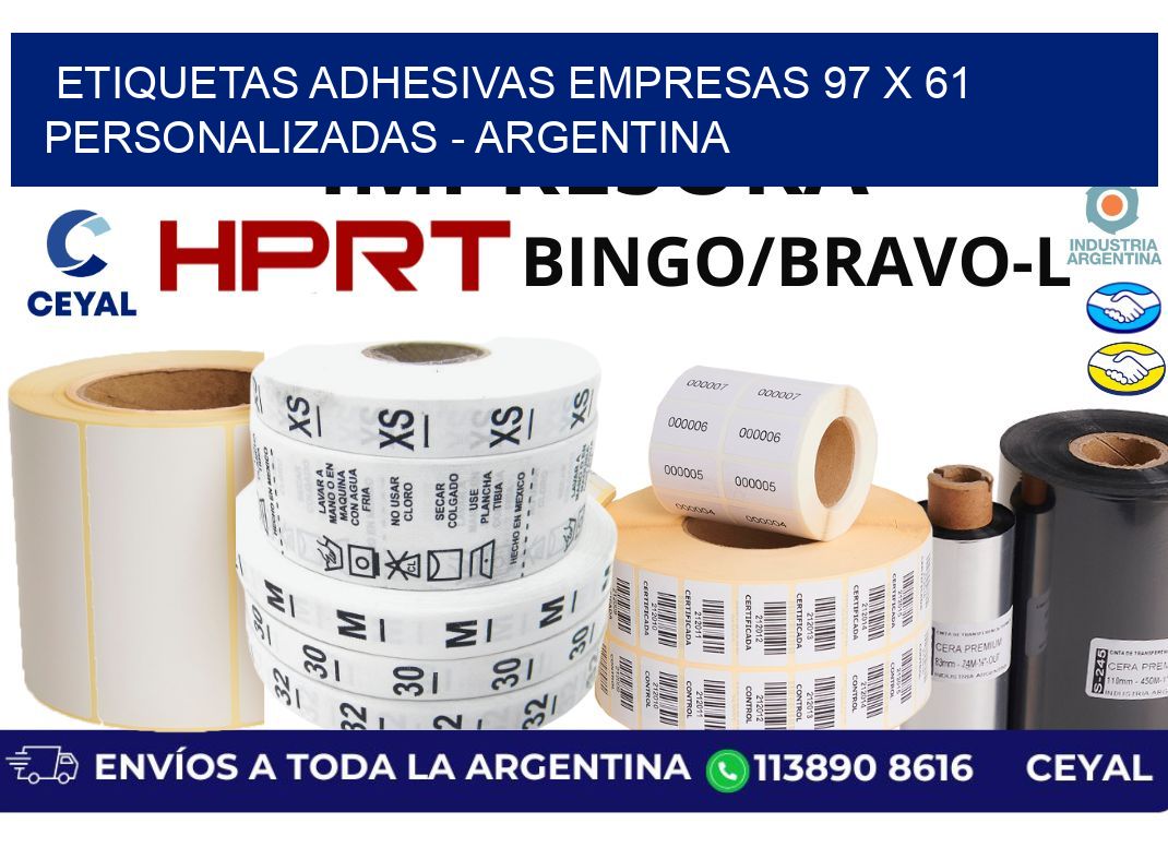 etiquetas adhesivas empresas 97 x 61 personalizadas - Argentina