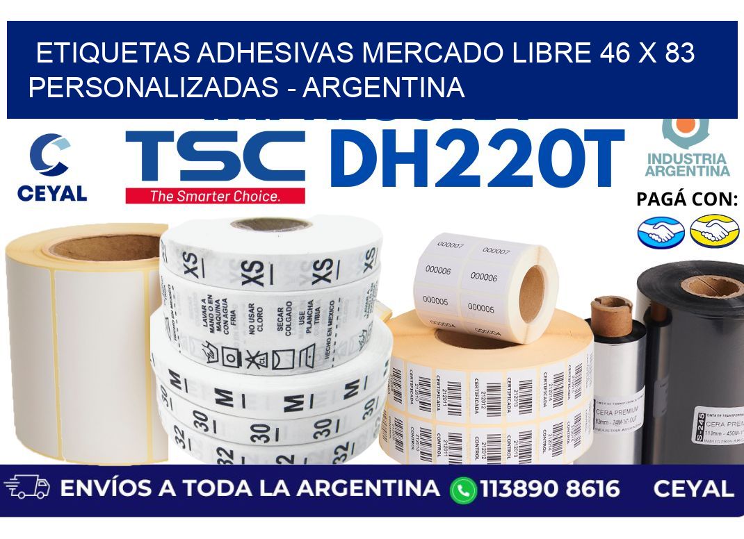 etiquetas adhesivas mercado libre 46 x 83 personalizadas – Argentina