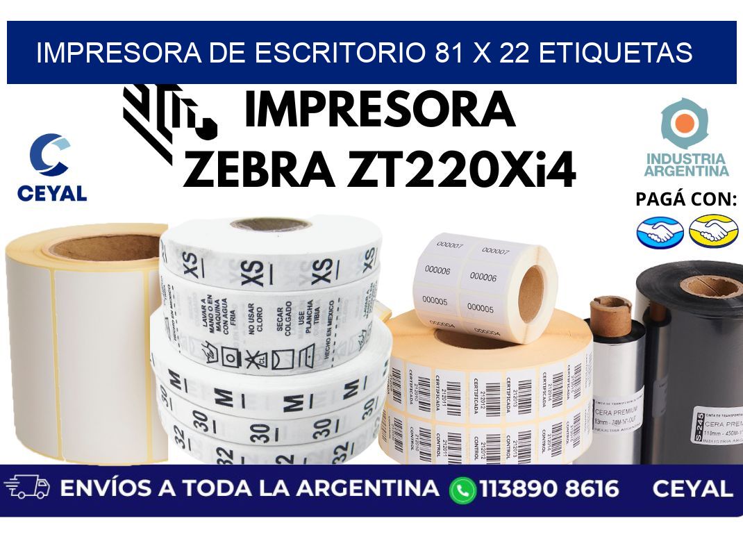 impresora de escritorio 81 x 22 etiquetas