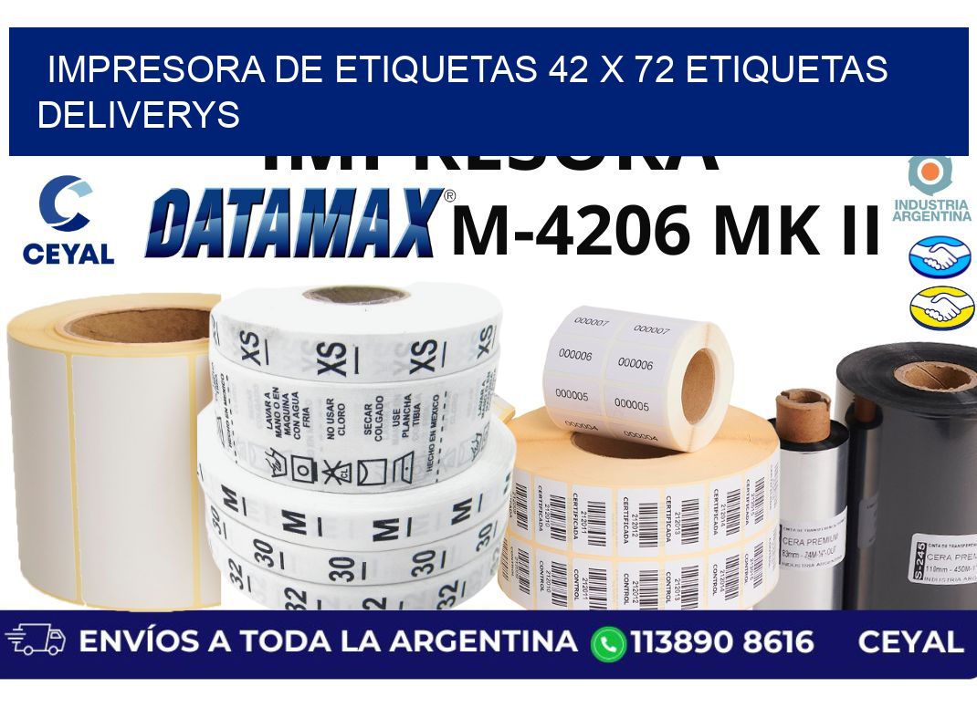 impresora de etiquetas 42 x 72 etiquetas deliverys