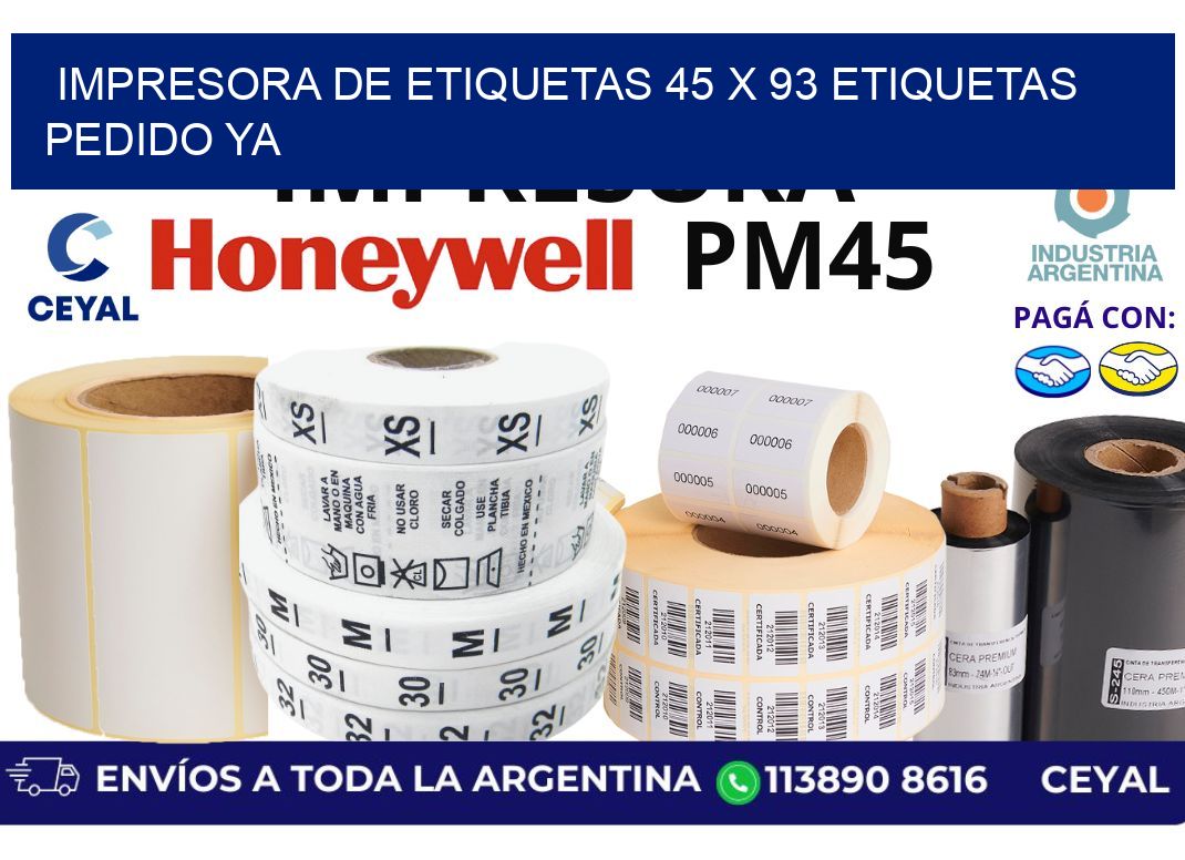 impresora de etiquetas 45 x 93 etiquetas pedido ya