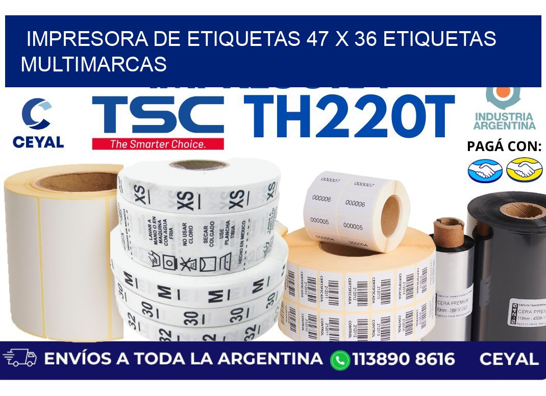 impresora de etiquetas 47 x 36 etiquetas multimarcas