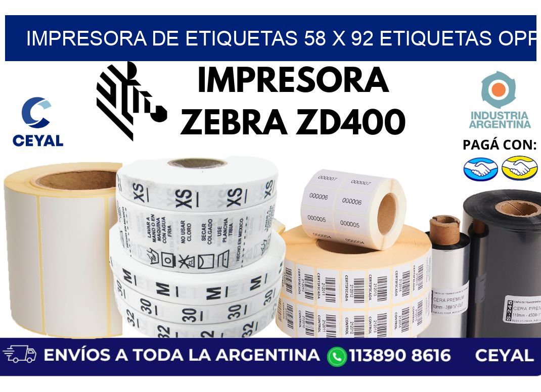 impresora de etiquetas 58 x 92 etiquetas opp