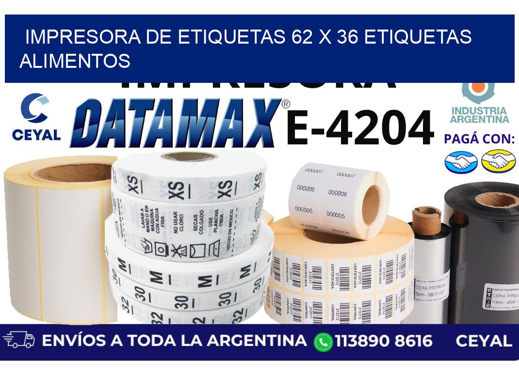 impresora de etiquetas 62 x 36 etiquetas alimentos