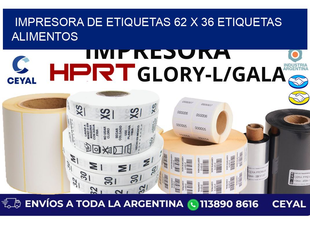 impresora de etiquetas 62 x 36 etiquetas alimentos