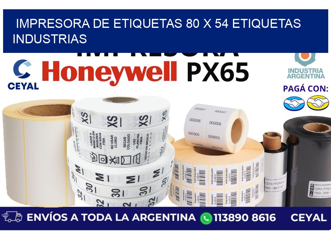 impresora de etiquetas 80 x 54 etiquetas industrias