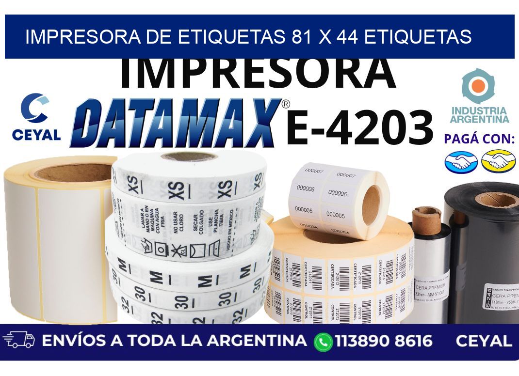 impresora de etiquetas 81 x 44 etiquetas