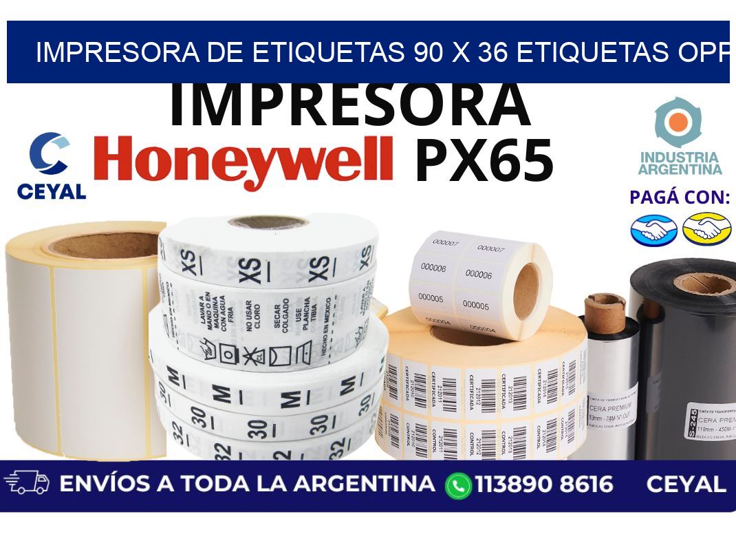 impresora de etiquetas 90 x 36 etiquetas opp