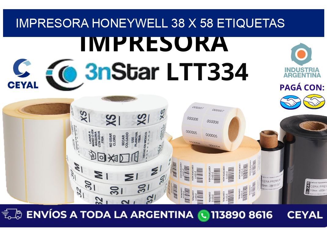 impresora honeywell 38 x 58 etiquetas