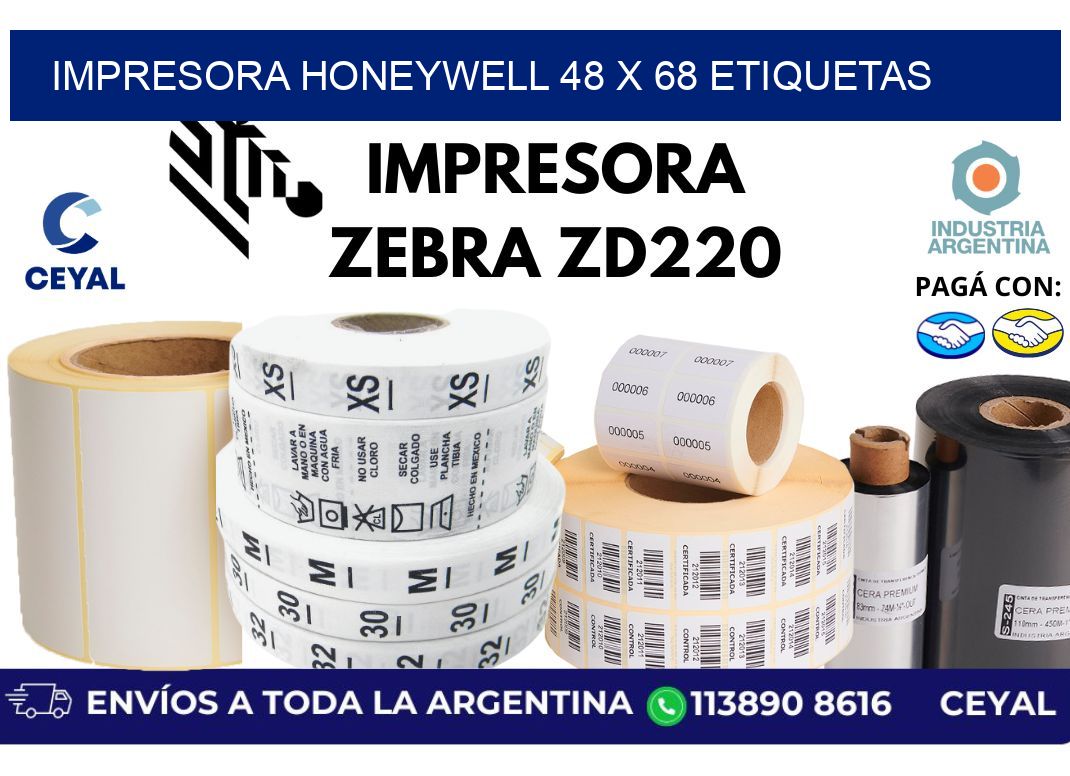 impresora honeywell 48 x 68 etiquetas