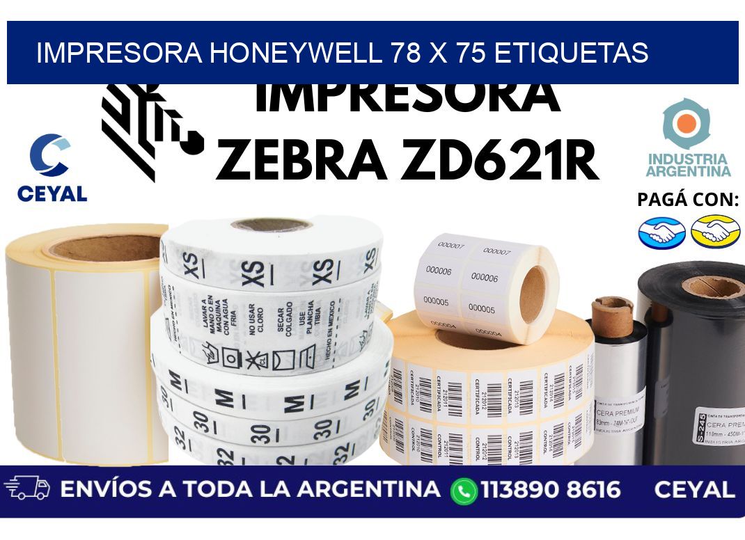 impresora honeywell 78 x 75 etiquetas