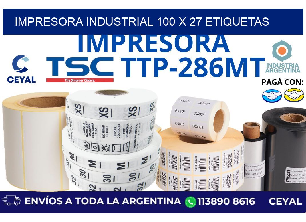 impresora industrial 100 x 27 etiquetas