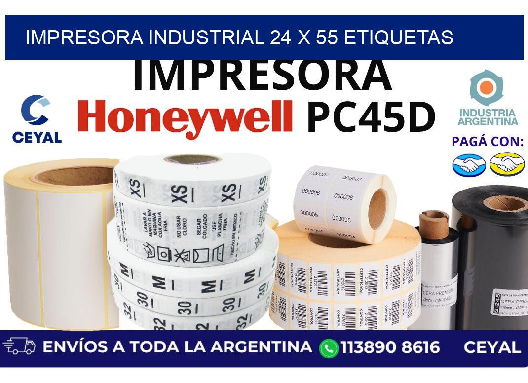 impresora industrial 24 x 55 etiquetas