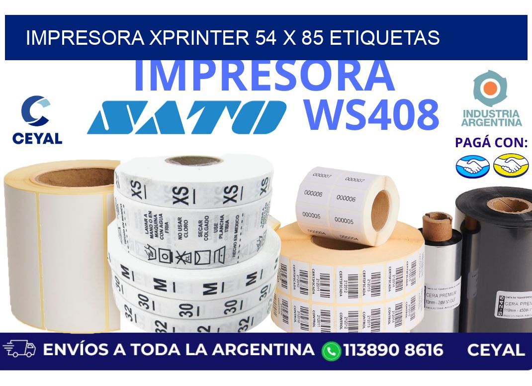impresora xprinter 54 x 85 etiquetas