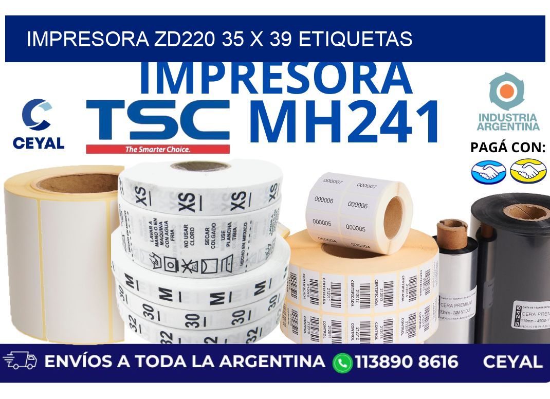 impresora zd220 35 x 39 etiquetas