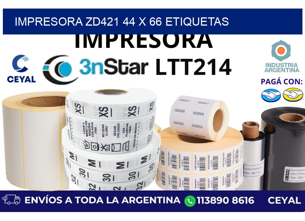 impresora zd421 44 x 66 etiquetas