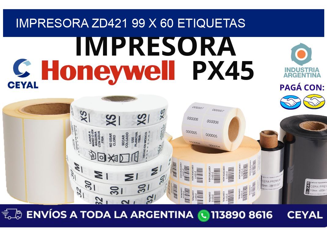 impresora zd421 99 x 60 etiquetas