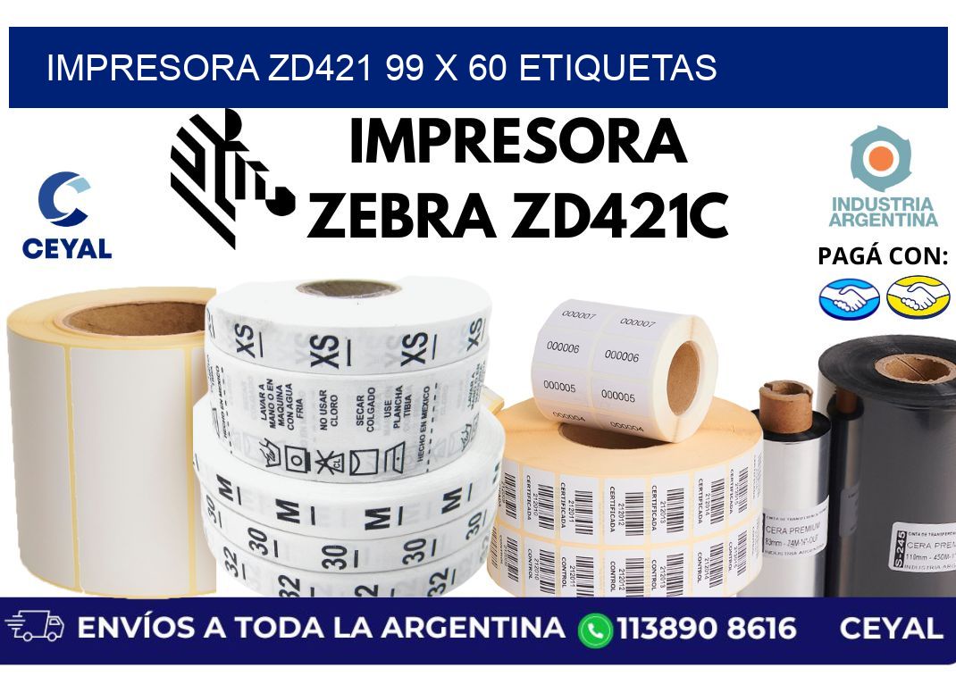 impresora zd421 99 x 60 etiquetas
