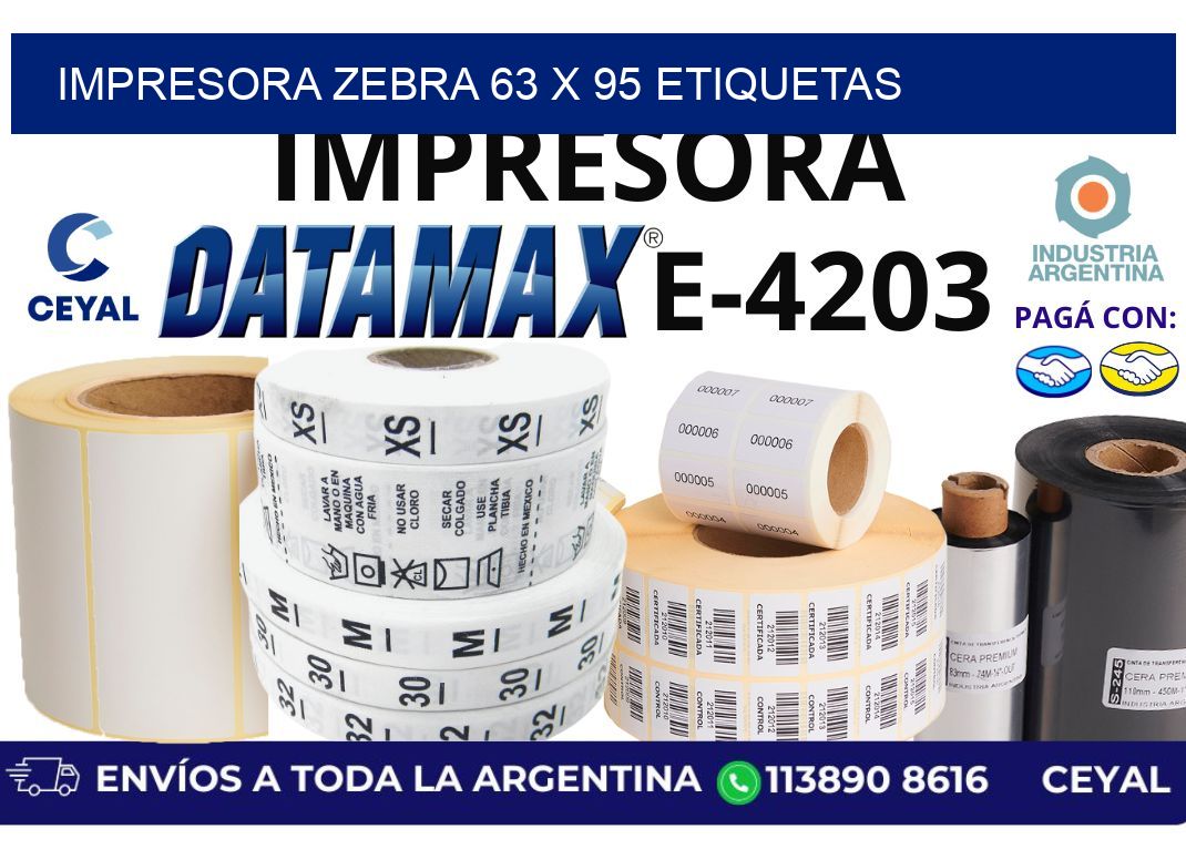 impresora zebra 63 x 95 etiquetas