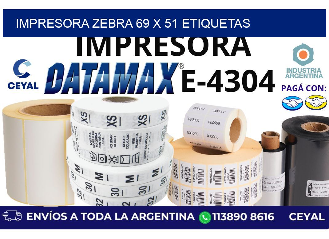 impresora zebra 69 x 51 etiquetas