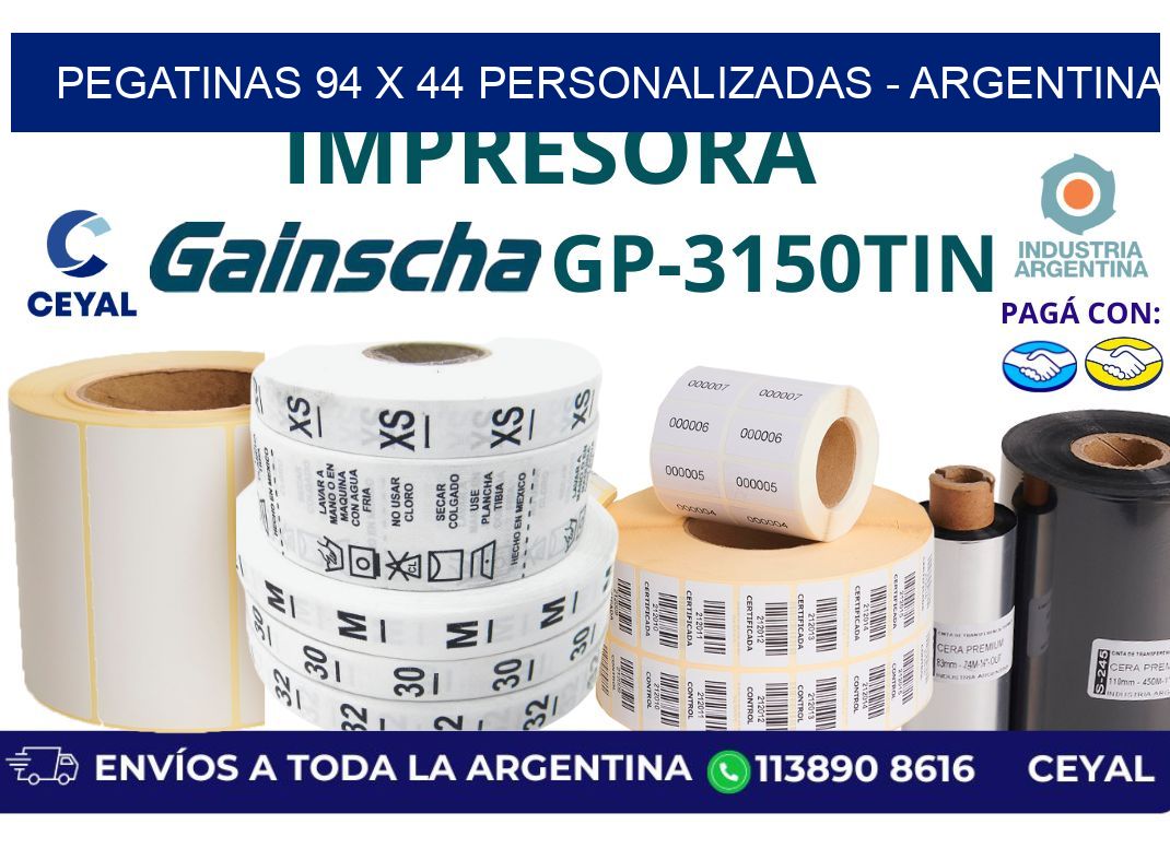 pegatinas 94 x 44 personalizadas - Argentina