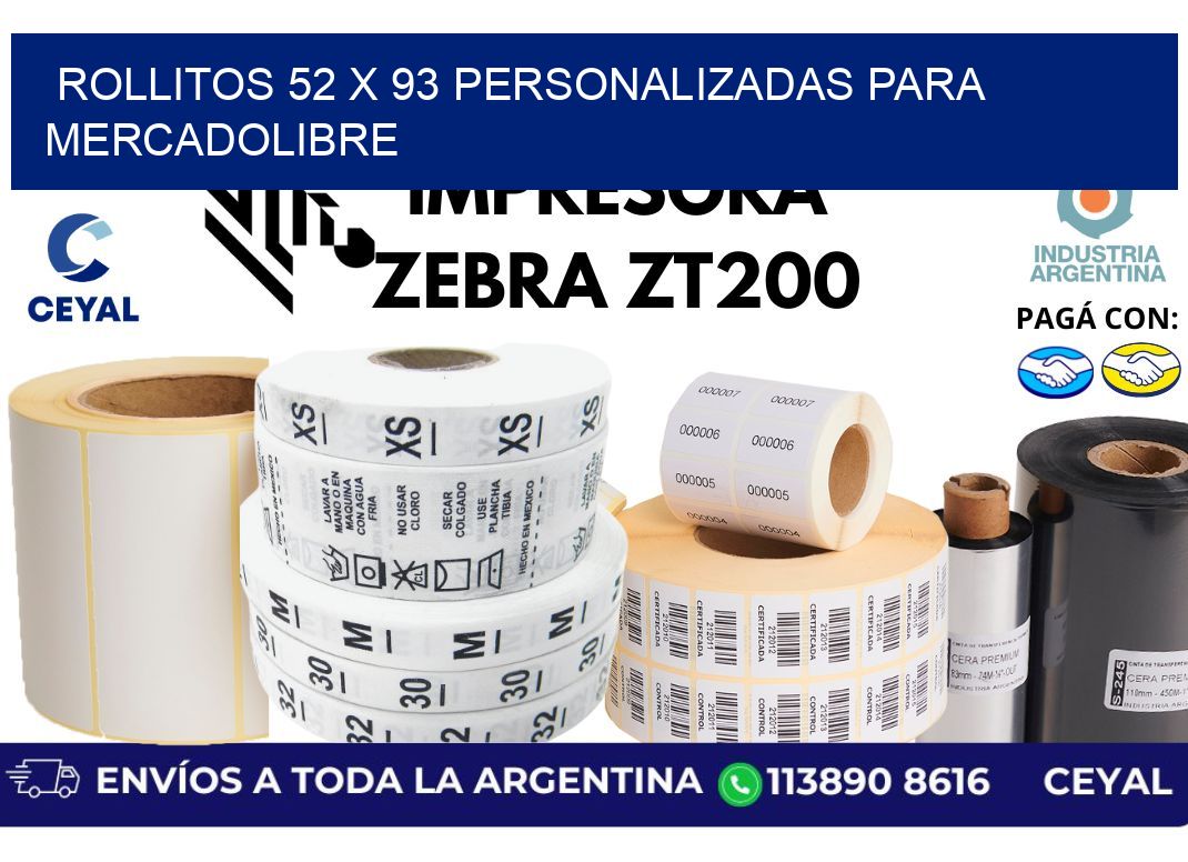 rollitos 52 x 93 personalizadas para mercadolibre