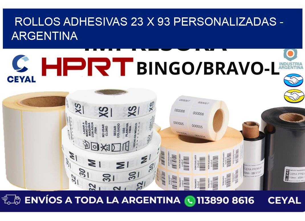 rollos adhesivas 23 x 93 personalizadas – Argentina