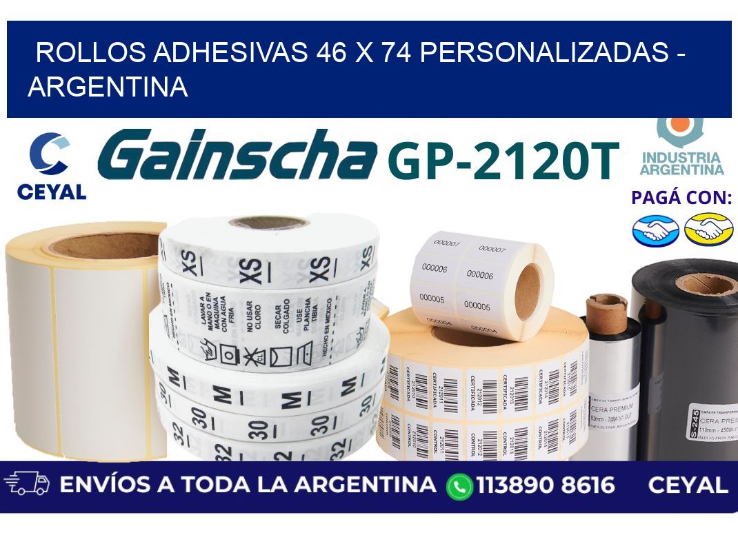 rollos adhesivas 46 x 74 personalizadas – Argentina