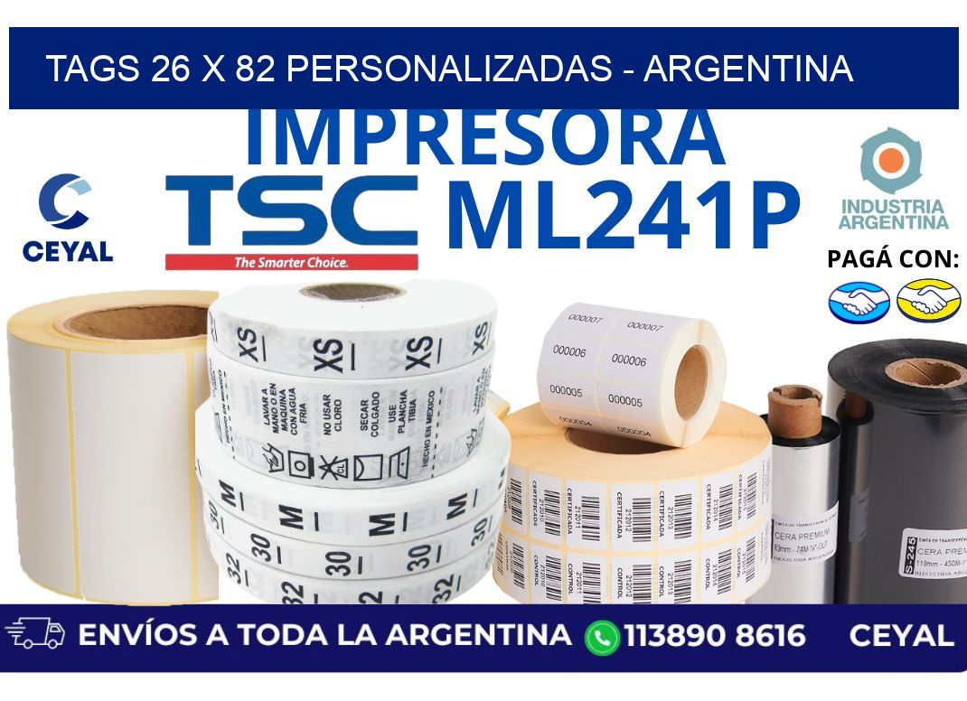 tags 26 x 82 personalizadas - Argentina