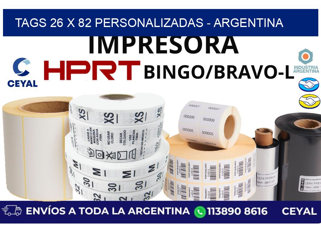 tags 26 x 82 personalizadas – Argentina