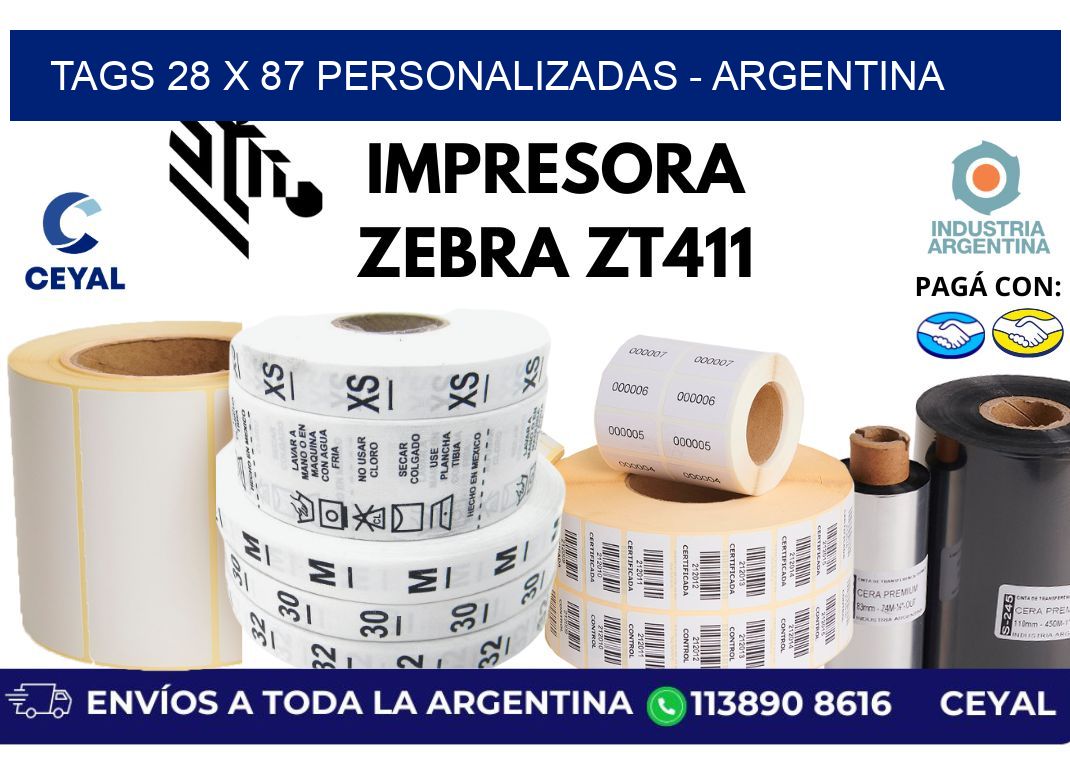tags 28 x 87 personalizadas - Argentina