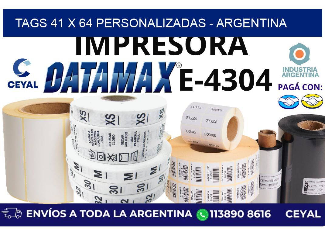 tags 41 x 64 personalizadas - Argentina